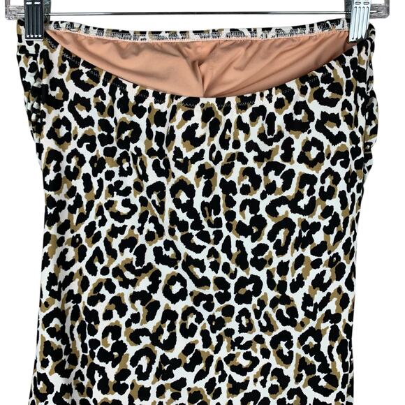 J Crew Factory Strapless Swimsuit One Piece Leopard Print Women's M - Picture 5 of 8